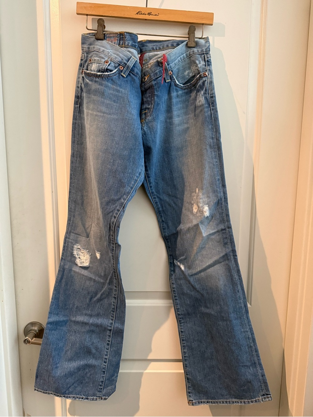 Lucky Brand Distressed Blue Flare Jeans
